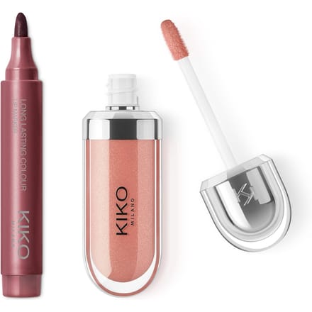 KIKO Milano Exclusive Lip Combo (Various Shades) - 90's Modern Nude
