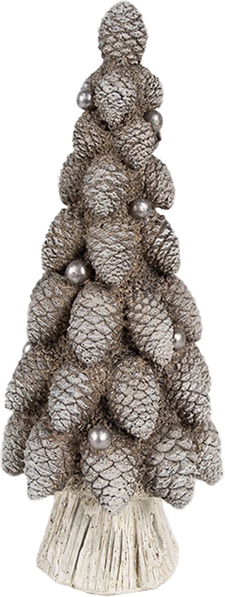Clayre & Eef Decoratie Beeld Kerstboom Ø 7x19 cm Bruin Kunststof