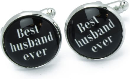 Manchetknopen - Best Husband Ever Zwart Wit