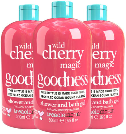 Treaclemoon Bad en Douchegel Wild Cherry Magic - 3x500 ml - Voordeelverpakking