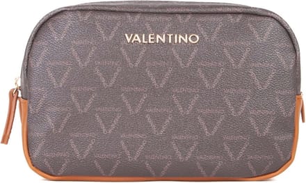VALENTINO Toilettas Lady Re Soft Cosmetic Case Moro / Cuoio Donkerbruin