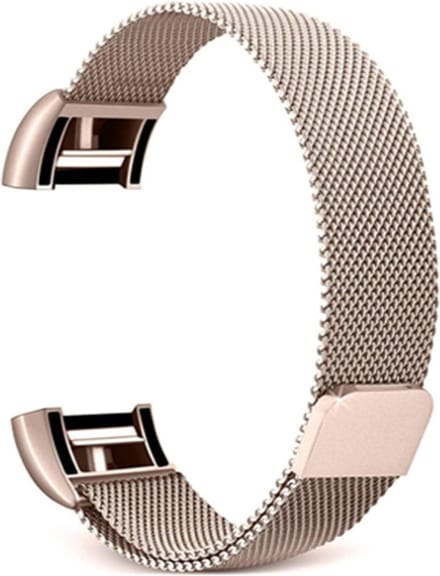 Milanees bandje - geschikt voor Fitbit Charge 2 - maat M/L - champagne