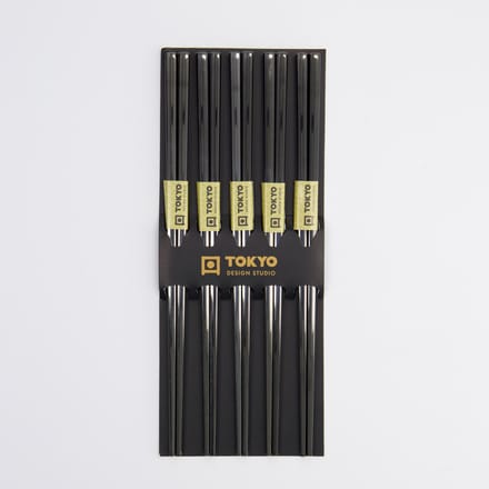 Tokyo Design Studio – Chopsticks – Eetstokjes Set – RVS – Zwart – 5 paar