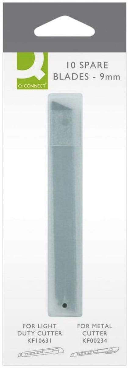 Q-CONNECT vervangmesjes voor cutter, 9 mm, 10 mesjes 25 stuks