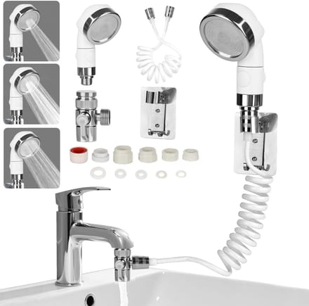 Dailygoods - Handdouche voor Wastafel met Slang en Houder - Wit