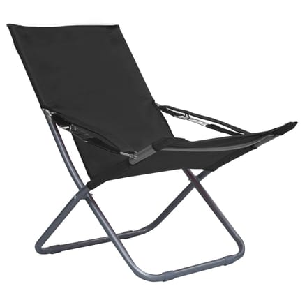 vidaXL - Opklapbare - stoelen, - 2 - stuks, - stof, - zwart