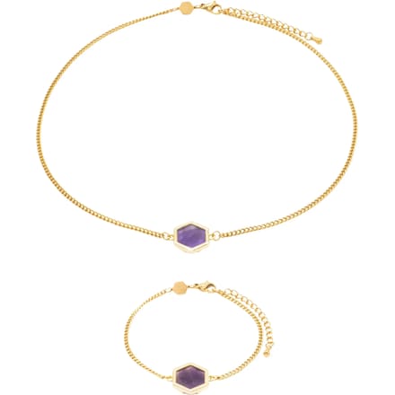 Amethist collier en armband voor dames Sloya Hexalia