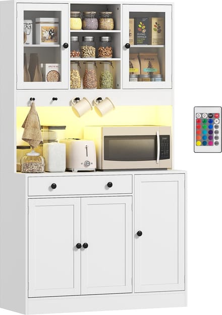 HOMCOM-Keukenkast-103x40x180cm-MDF-Wit