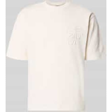 T-shirt van biologisch katoen met stitching