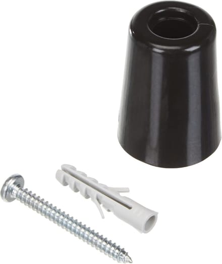 Grote deurstopper met schroef - Zwart - 5 x 3,7 x 3,7 cm