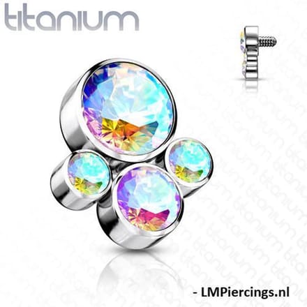 Dermal titanium top pootje afdruk multi kleur 1.6mm - LMPiercings