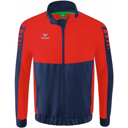 Erima Six Wings Presentatiejack Heren - Rood / New Navy | Maat: M