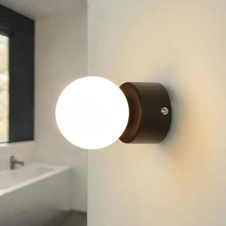 Wandlamp Badkamer IP44 Metaal Glas Bolvormig Wit voor Spiegelverlichting