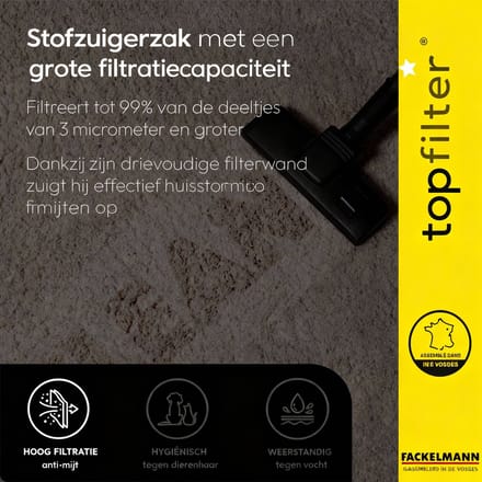 Set van 4 Tornado TopFilter Premium stofzuigerzakken