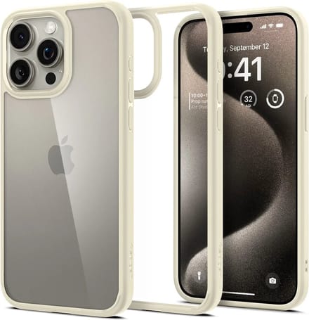 Spigen Ultra Hybrid Apple iPhone 15 Pro Hoesje Back Cover Beige