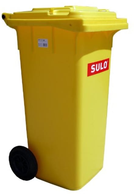 120 L Recyclingbak voor Buiten met Deksel - Geel