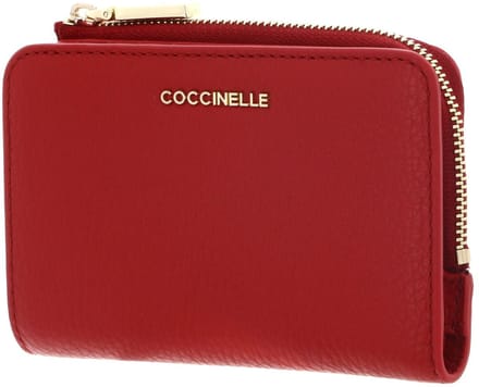 COCCINELLE Leren portemonnee Metallic Soft Wallet Scarlet rood