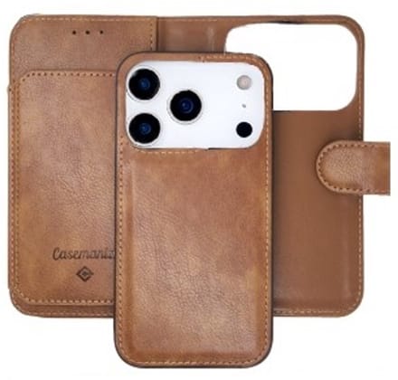 Cityhoesje - 2-in-1 Bookcase hoesje - 6 Pasjes - iPhone 17 Pro - Bruin
