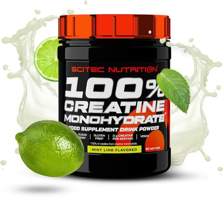 Scitec Nutrition® - 100% Creatine Monohydrate (300 gram - Mint/Lime) - Mint/Citrusvrucht - 60 doseringen - creatine poeder - creatine monohydraat