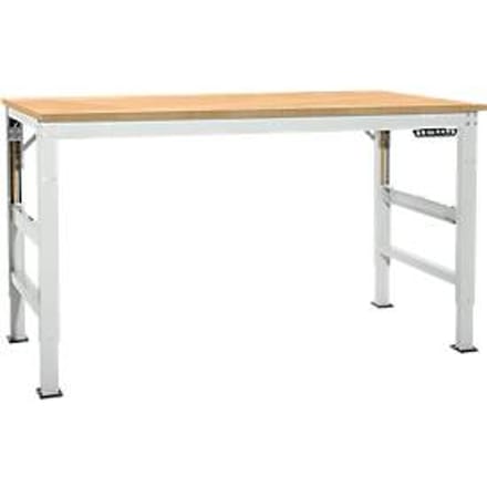 Werktafel Ergo, elektro-hydrauliek, blad multiplex, 1500 x 800 mm, lichtgrijs