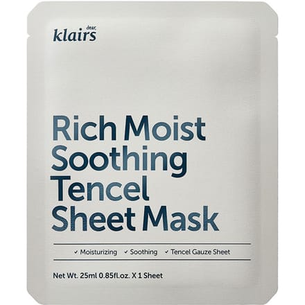Klairs Rich Moist Soothing Tencel Sheet Mask 25 ml - Kojąca maska w płachcie