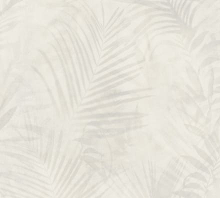 PALMBLAD BEHANG | Botanisch - beige grijs - A.S. Création AS Neue Bude 2.0 editie 2