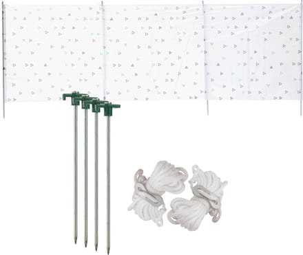 Strand/camping windscherm 3 x 1,2 m - Met 4x grondpennen - En 4x Scheerlijnen