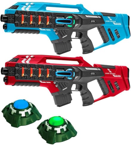 Light Battle Connect Lasergame set - Rood/Blauw - 2 Mega Blasters + 2 Targets - Laserguns met Anti-Cheat functie - 2 spelers