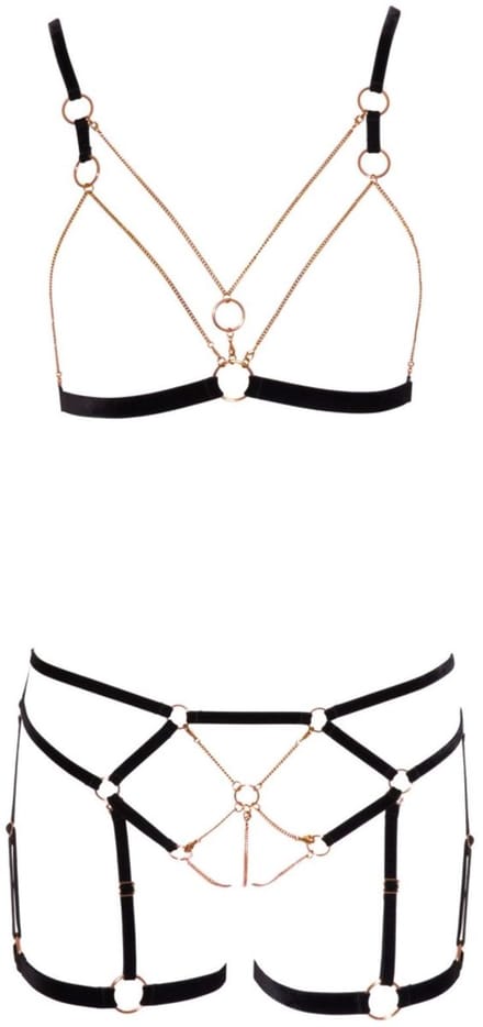 Elegante Open Rio Body Harnas met Mooie Schakelketting
