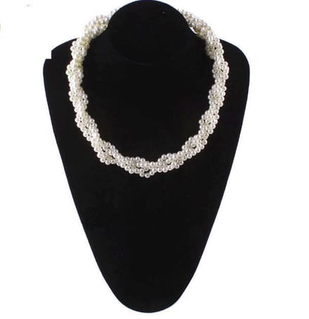 N3 Collecties Witte parelketting Imitatieparel geweven ketting voor dames