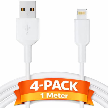 Oplader kabel geschikt voor iPhone - Kabel geschikt voor lightning - Oplaadkabel - USB kabel - Lader kabel - 4-PACK