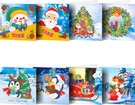 Kaarten - 09 - Kerstkaarten - Diamond painting - compleet pakket - Diamond painting by Wietske