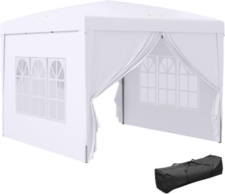 Pop-up Tuintent 3x3m Wit Feesttent Waterbestendig Inclusief Draagtas