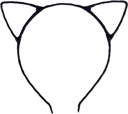 Zwarte Chiffon Kattenoren Hoofdband - Haaraccessoire voor Feestjes en Cosplay