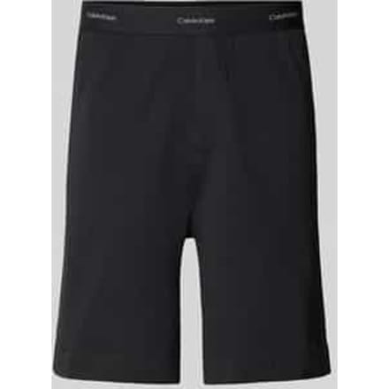 Regular fit korte broek met elastische band met label