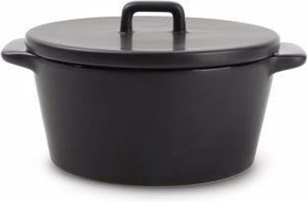 BonBistro Ovenschaal 15/10xH5,5cm met deksel zwart Ardo