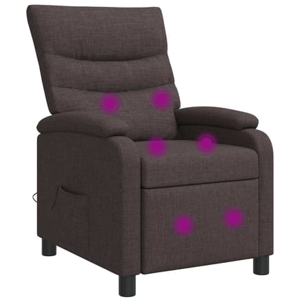 vidaXL - Massage - Relaxstoel - Donkerbruin - Stof