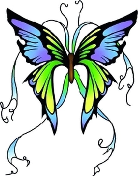Vlinder glitter tattoo groen/blauw