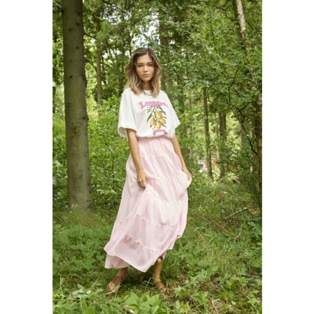 regular fit volant midi-rok van pure katoen model 'KELLY'