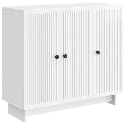 vidaXL - Dressoir - Hoogglans - Wit - 89 - x - 34,5 - x - 80 - cm - Bewerkt - hout
