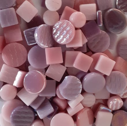 Mozaiek Steentjes mix PAARS/ROZE 500 gram Bulk