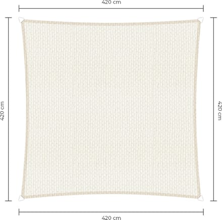 Sunfighters vierkant schaduwdoek - 4,2 x 4,2 - Wit - Waterdoorlatend