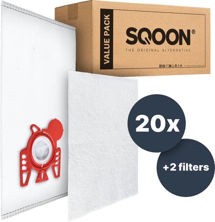 SQOON® Stofzuigerzakken Basic Geschikt voor Miele F / J / M 3-D Hyclean - 20 Stuks