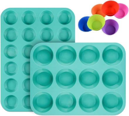 Set van Siliconen Muffin- en Cupcakevormen - Non-Stick Bakvormen voor Thuisgebruik