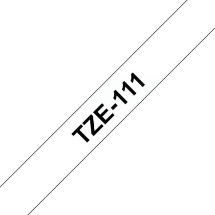 TZ-111 6mm - black on transparant - laminated (8m)