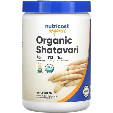 Nutricost, Biologische Shatavari, Ongezoet, 16,2 oz (454 gr)