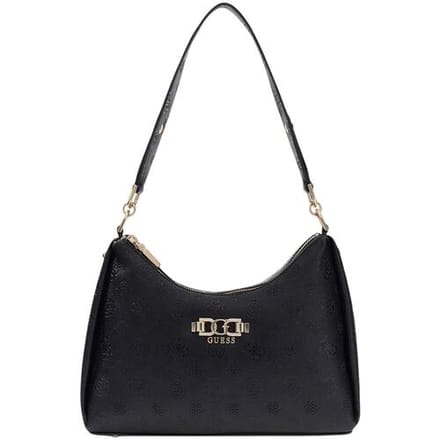GUESS schoudertas Anise Double Zip Shoulder Bag Black Logo zwart
