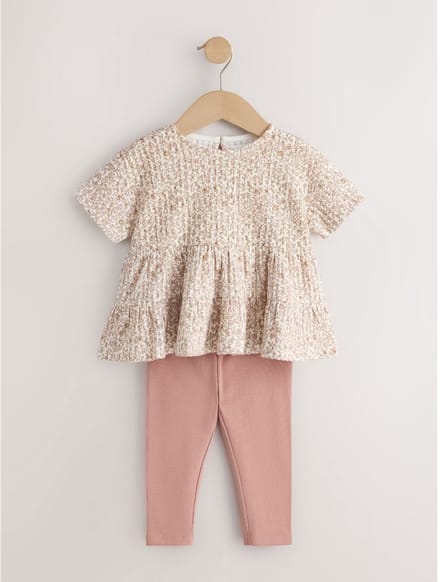 Next - Meisjes - Set van legging en peplumtop - Crème