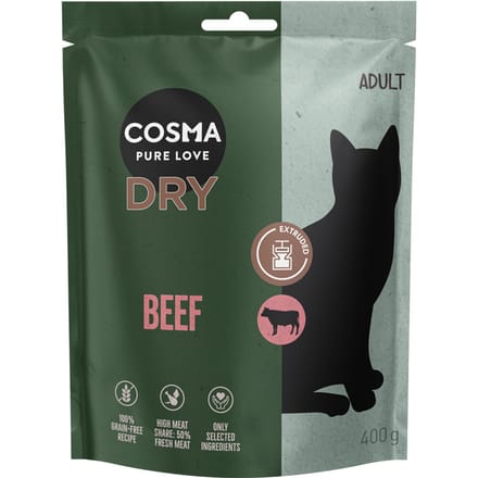 400g Cosma Extruded Droogvoer Rund Katten Droogvoer