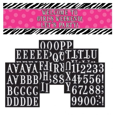 AMSCAN - Roze Zebra Gepersonaliseerde Banner met Letters